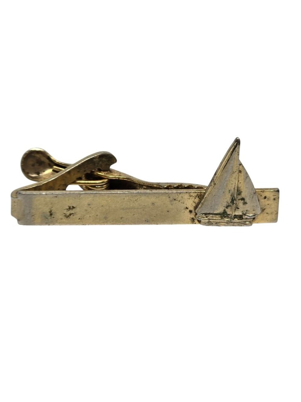 Vintage Sailboat Tie Clip Gold Tone Nautical Tie Bar Men’s Jewelry Sailboat Desi